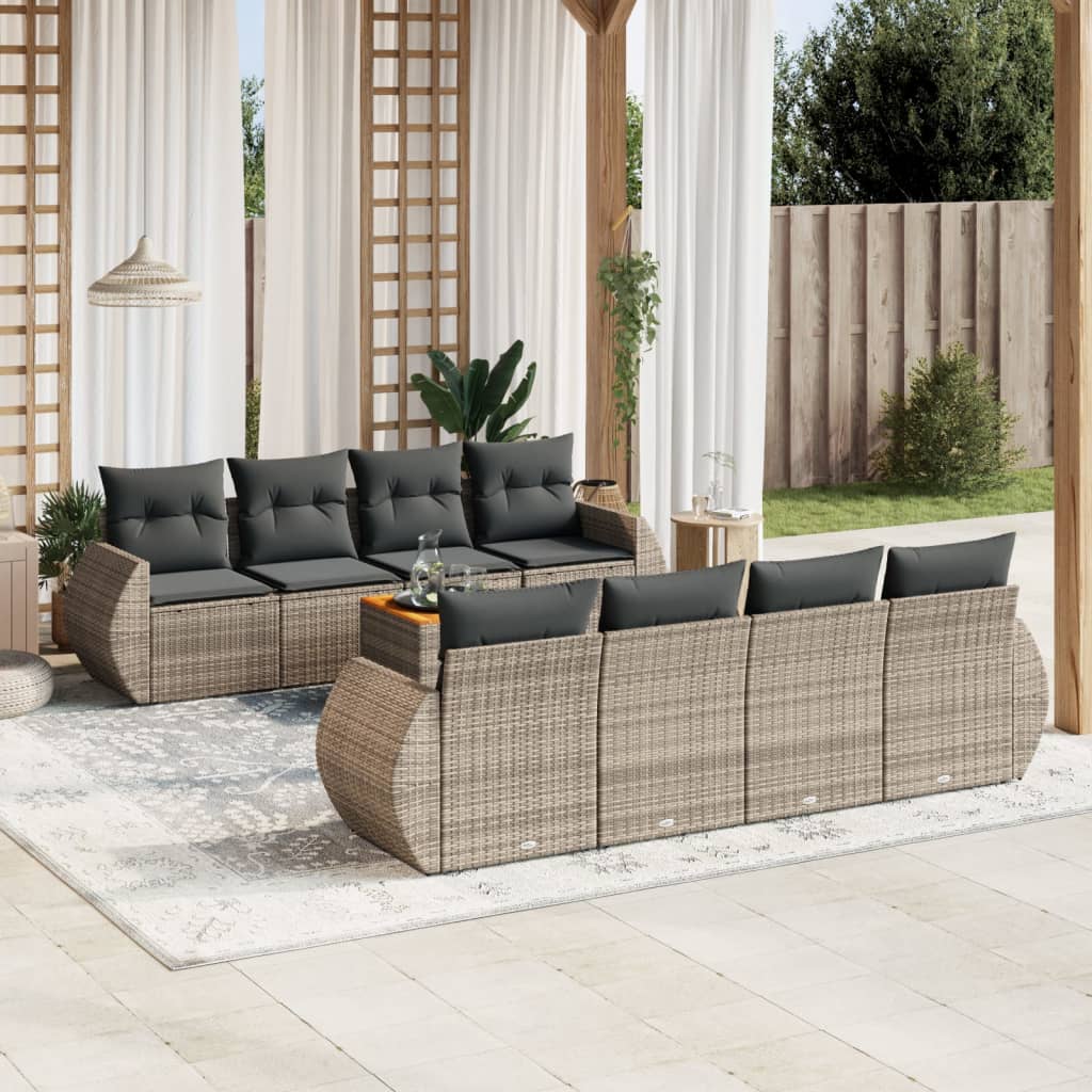 9-dijelni set vrtnih sofa s jastucima od poliratana