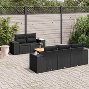 6-dijelni set vrtnih sofa s jastucima crni od poliratana