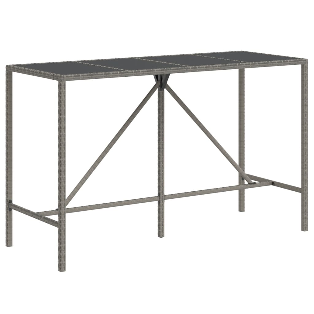 9-dijelni vrtni barski set s jastucima sivi od poliratana Siva 180 x 70 x 110 cm