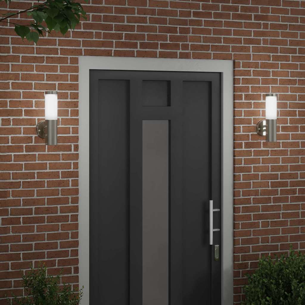 Vanjska zidna lampa 2 pcs Srebrno 15 x 7,5 x 33 cm