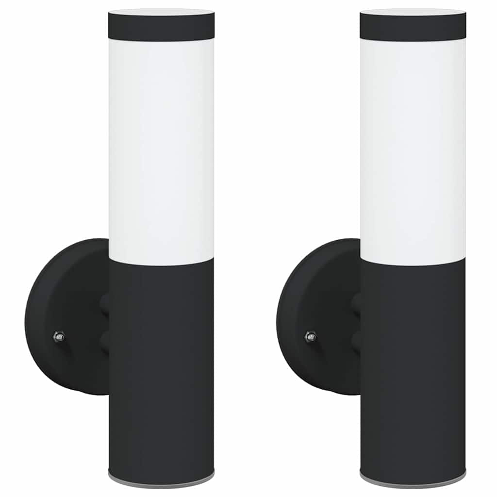 Vanjska zidna lampa 2 pcs Crna 15 x 7,5 x 33 cm