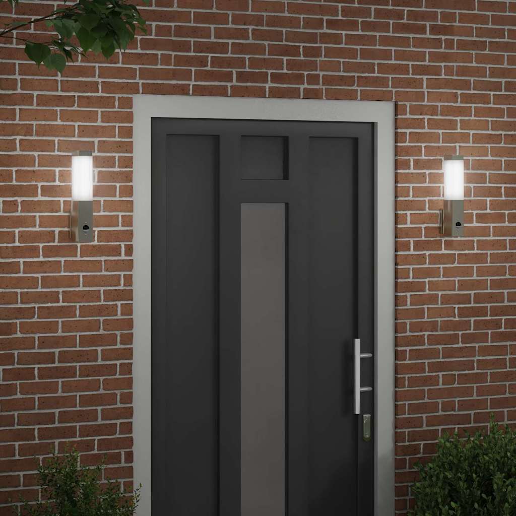 Vanjska zidna lampa 2 pcs Srebrno 10.5 x 6 x 33 cm