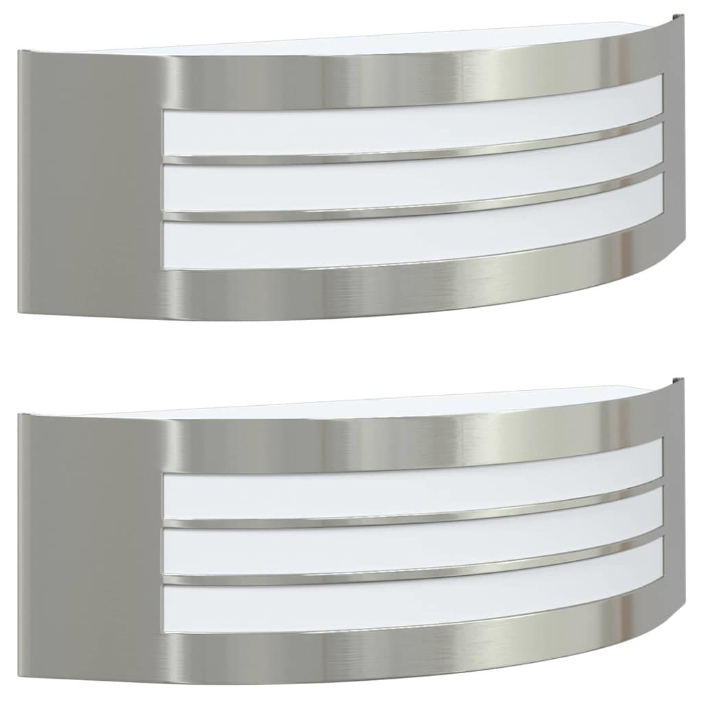 Vanjska zidna lampa 2 pcs Srebrno 32 x 10 x 10 cm