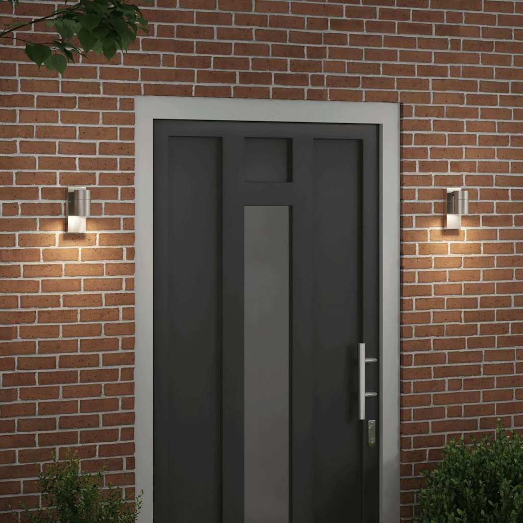 Vanjska zidna lampa 2 pcs Srebrno 6,5 x 10,5 x 16 cm