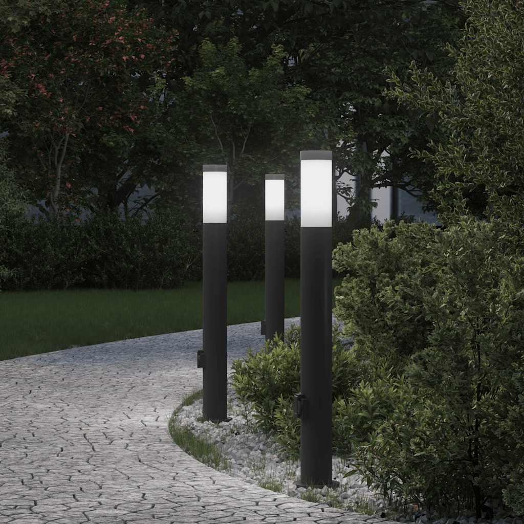 Stupić s utičnicom 3 kom 80 cm nehrđajući čelik IP44