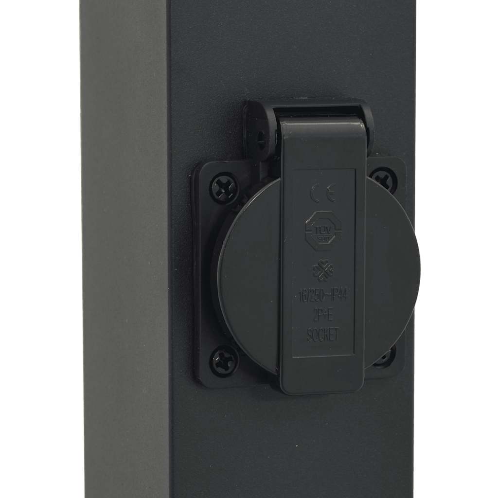Stupić s utičnicom 110 cm Crna IP44