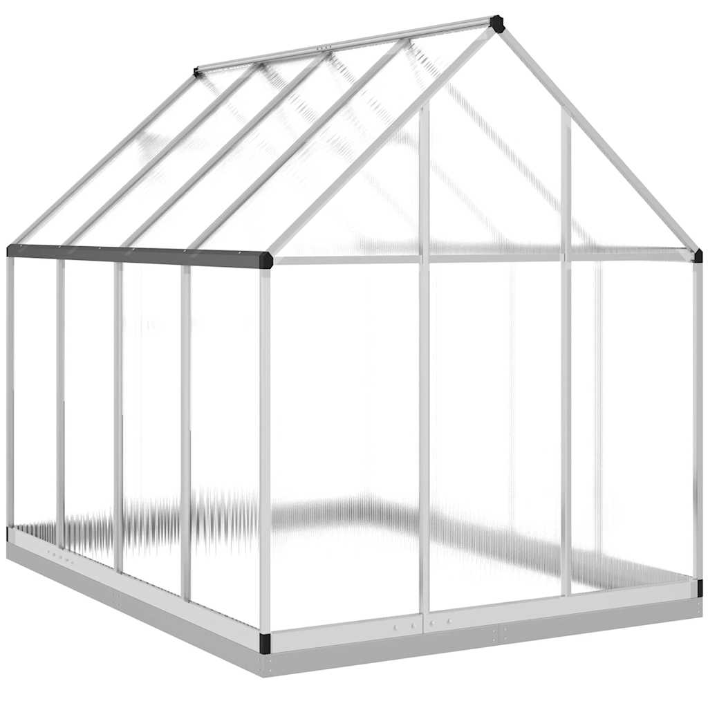 Staklenik s okvirom srebrni 224 x 169 x 202 cm aluminijski