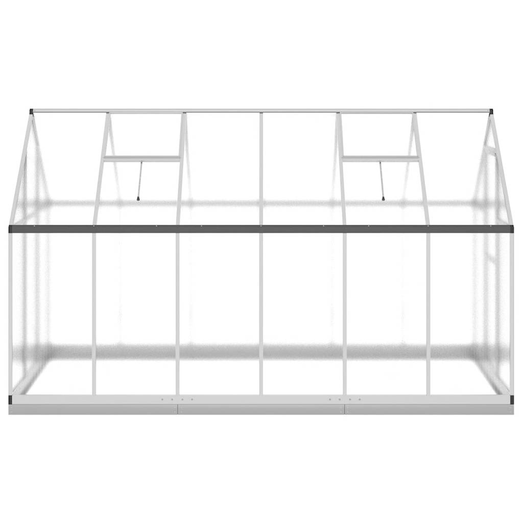 Staklenik s okvirom srebrni 334 x 169 x 202 cm aluminijski