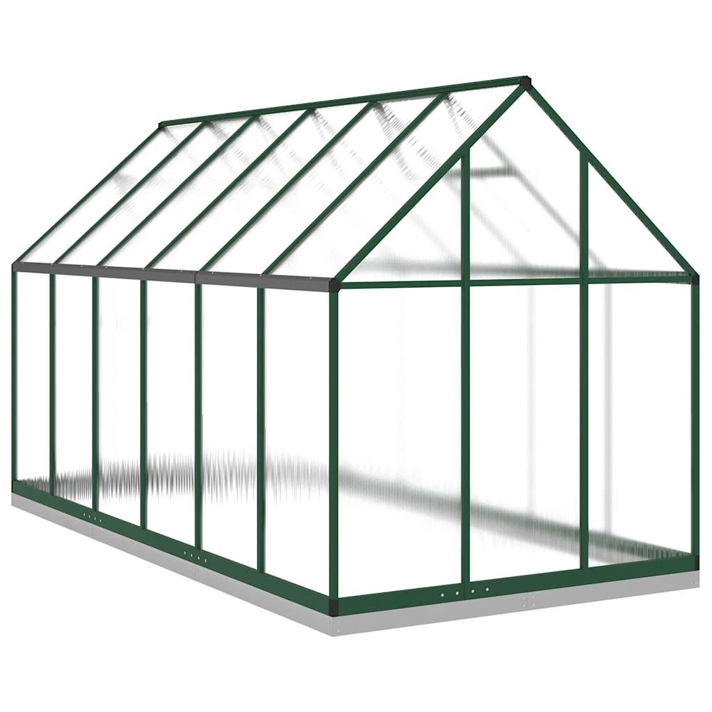 Staklenik s okvirom zeleni 334 x 169 x 202 cm aluminijski