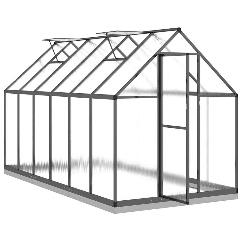 Staklenik s okvirom antracit 334 x 169 x 202 cm aluminijski