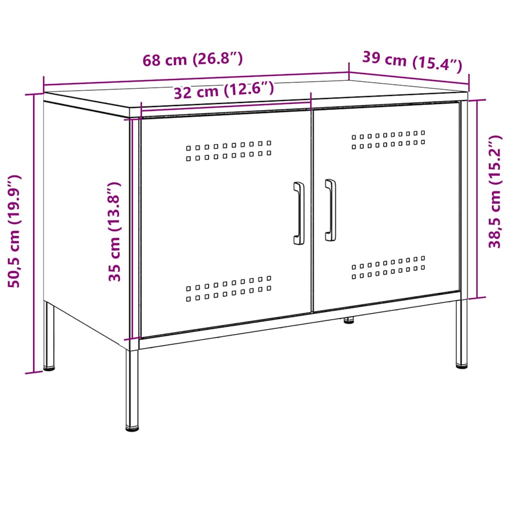 TV ormarići 2 kom ružičasti 68 x 39 x 50,5 cm čelični