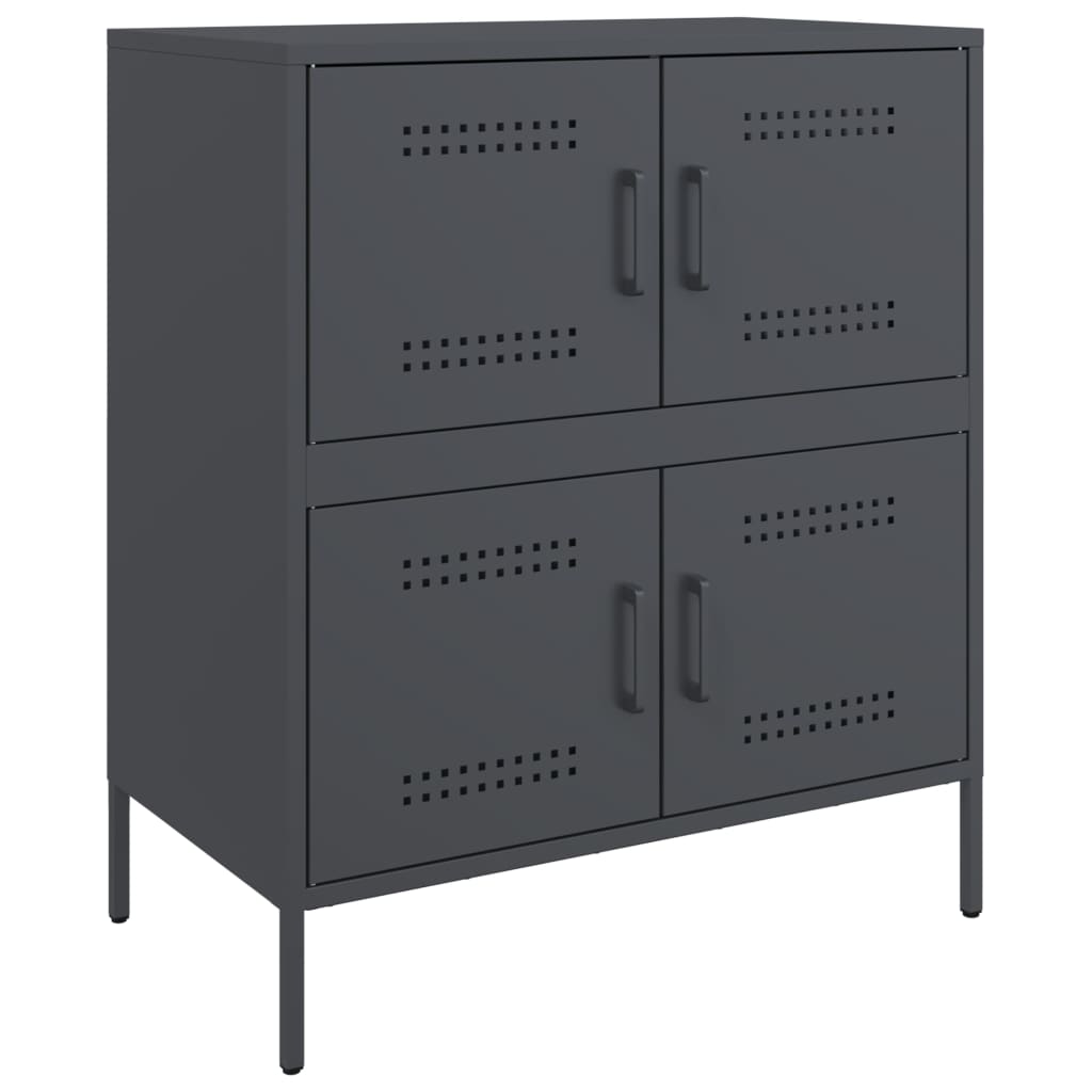 Komoda antracit 68 x 39 x 79 cm čelična