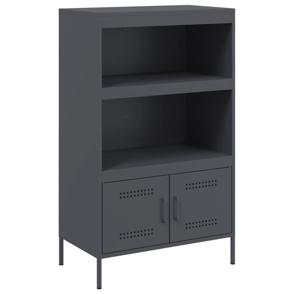 Visoka komoda antracit 67 x 39 x 113 cm čelična
