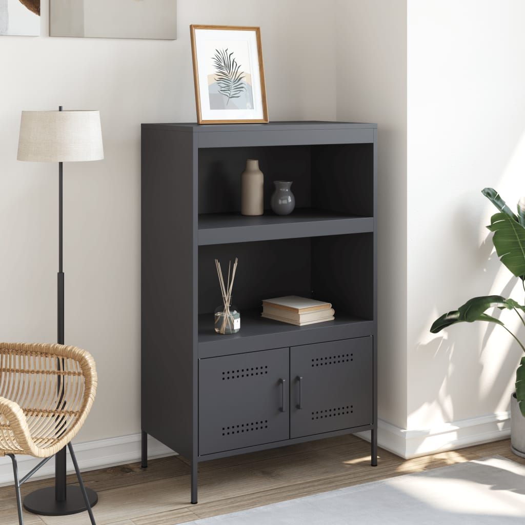 Visoka komoda antracit 67 x 39 x 113 cm čelična