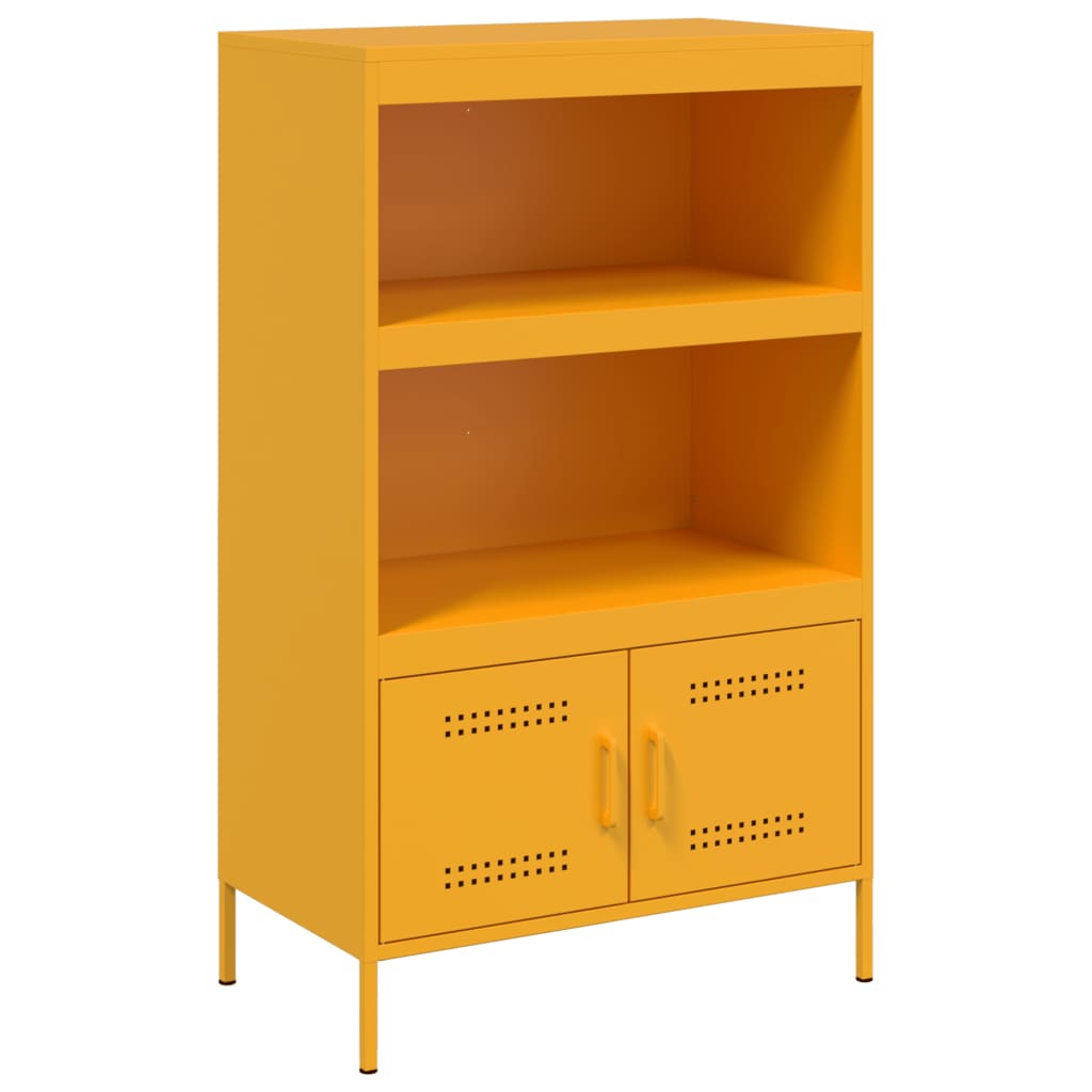 Visoka komoda boja senfa 67 x 39 x 113 cm čelični
