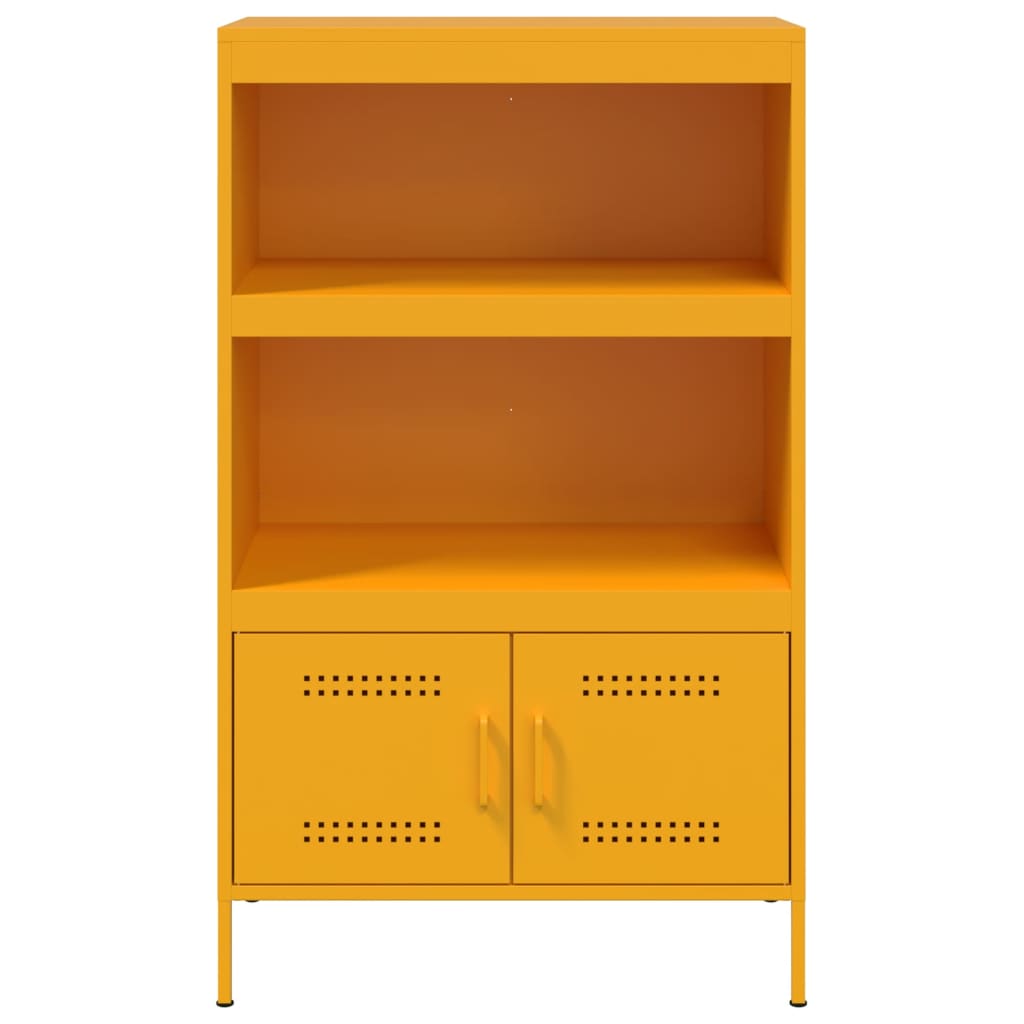 Visoka komoda boja senfa 67 x 39 x 113 cm čelični