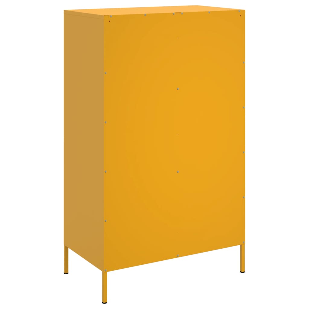 Visoka komoda boja senfa 67 x 39 x 113 cm čelični