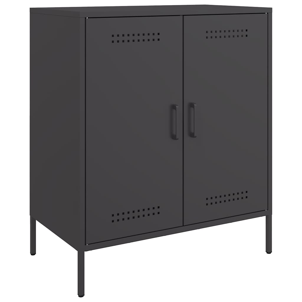 Komoda crna 68 x 39 x 79 cm čelična