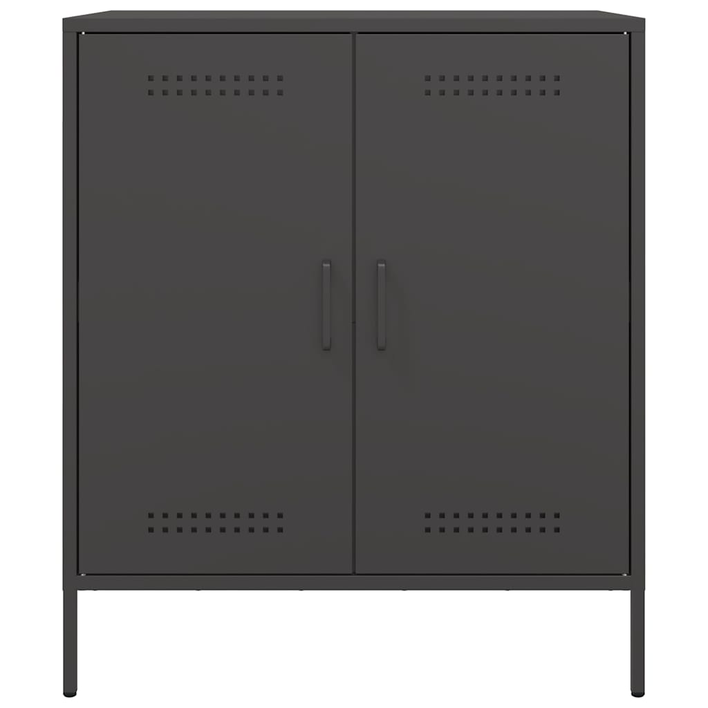 Komoda crna 68 x 39 x 79 cm čelična