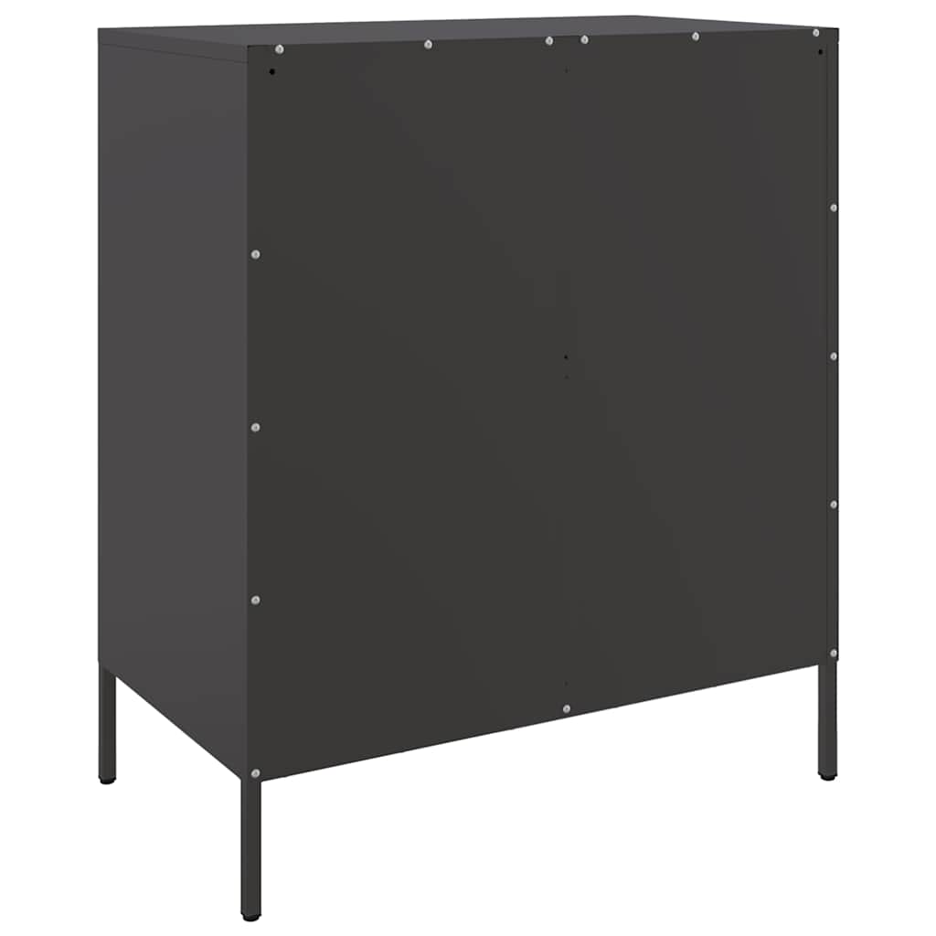 Komoda crna 68 x 39 x 79 cm čelična
