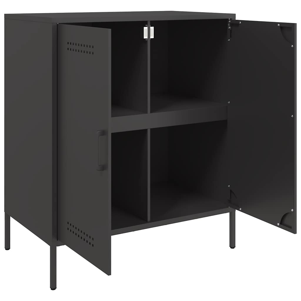 Komoda crna 68 x 39 x 79 cm čelična