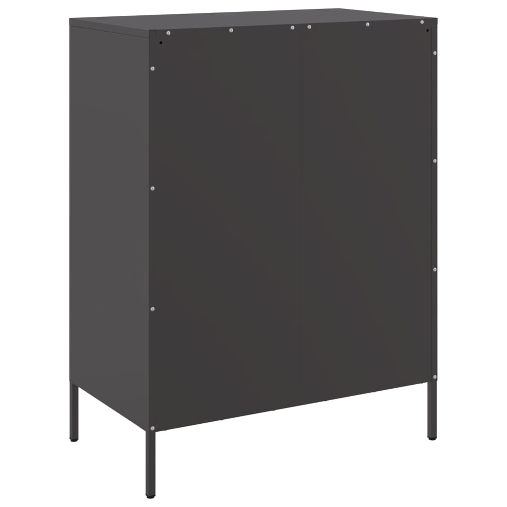 Komoda crna 68 x 39 x 89 cm čelična