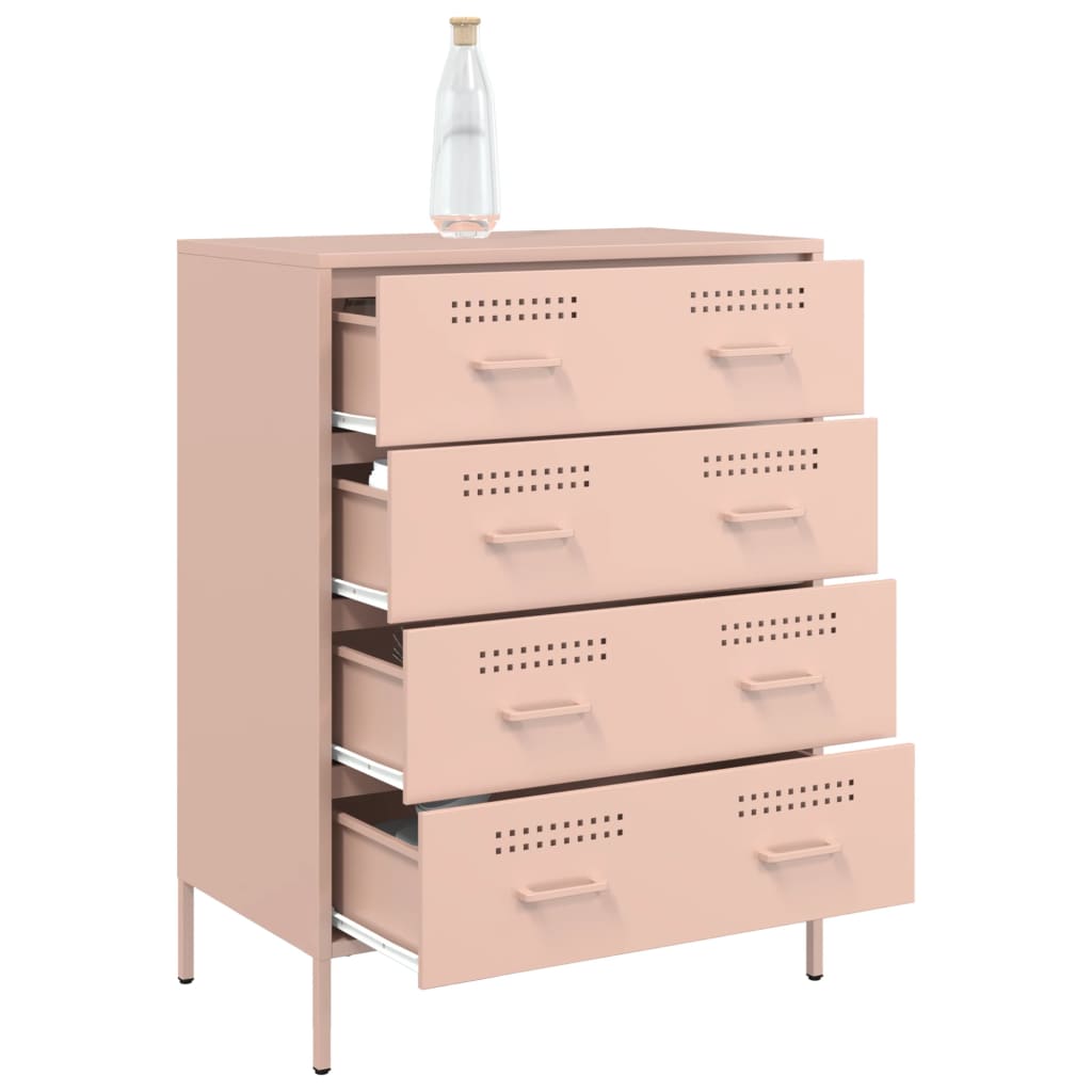 Komoda ružičasta 68 x 39 x 89 cm čelična