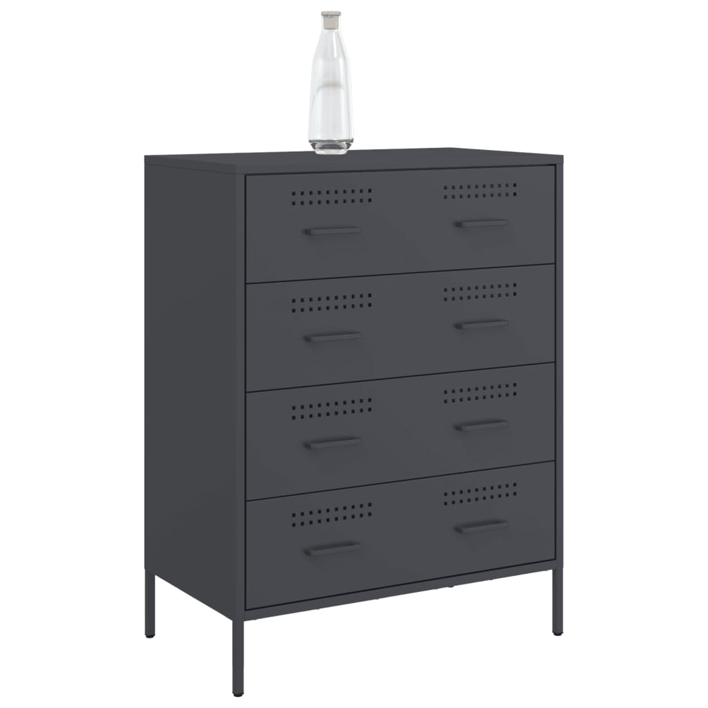 Komoda antracit 68 x 39 x 89 cm čelična