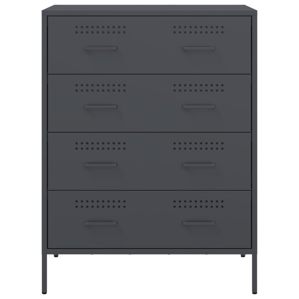 Komoda antracit 68 x 39 x 89 cm čelična