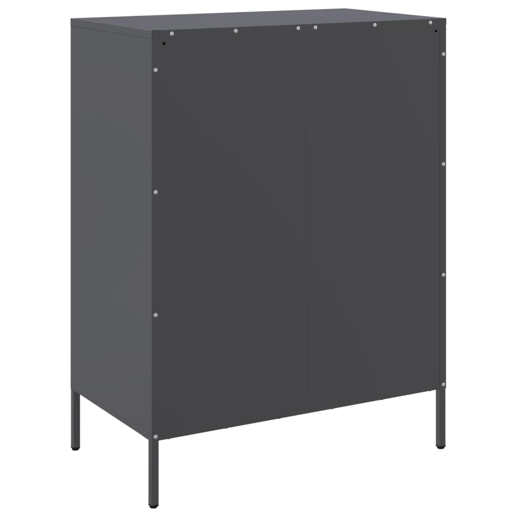 Komoda antracit 68 x 39 x 89 cm čelična
