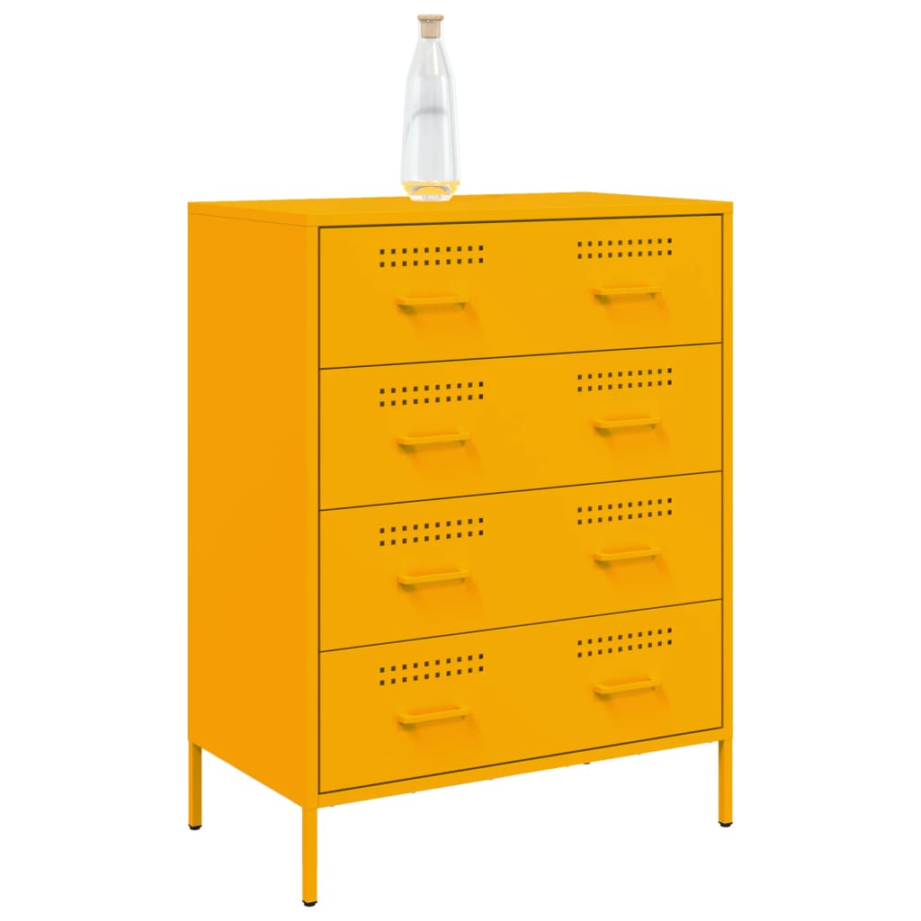 Komoda boja senfa 68 x 39 x 89 cm čelični