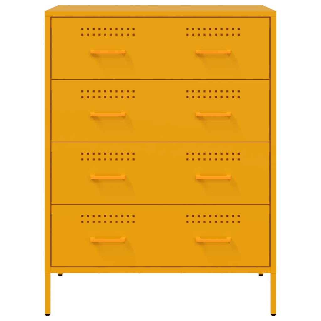 Komoda boja senfa 68 x 39 x 89 cm čelični