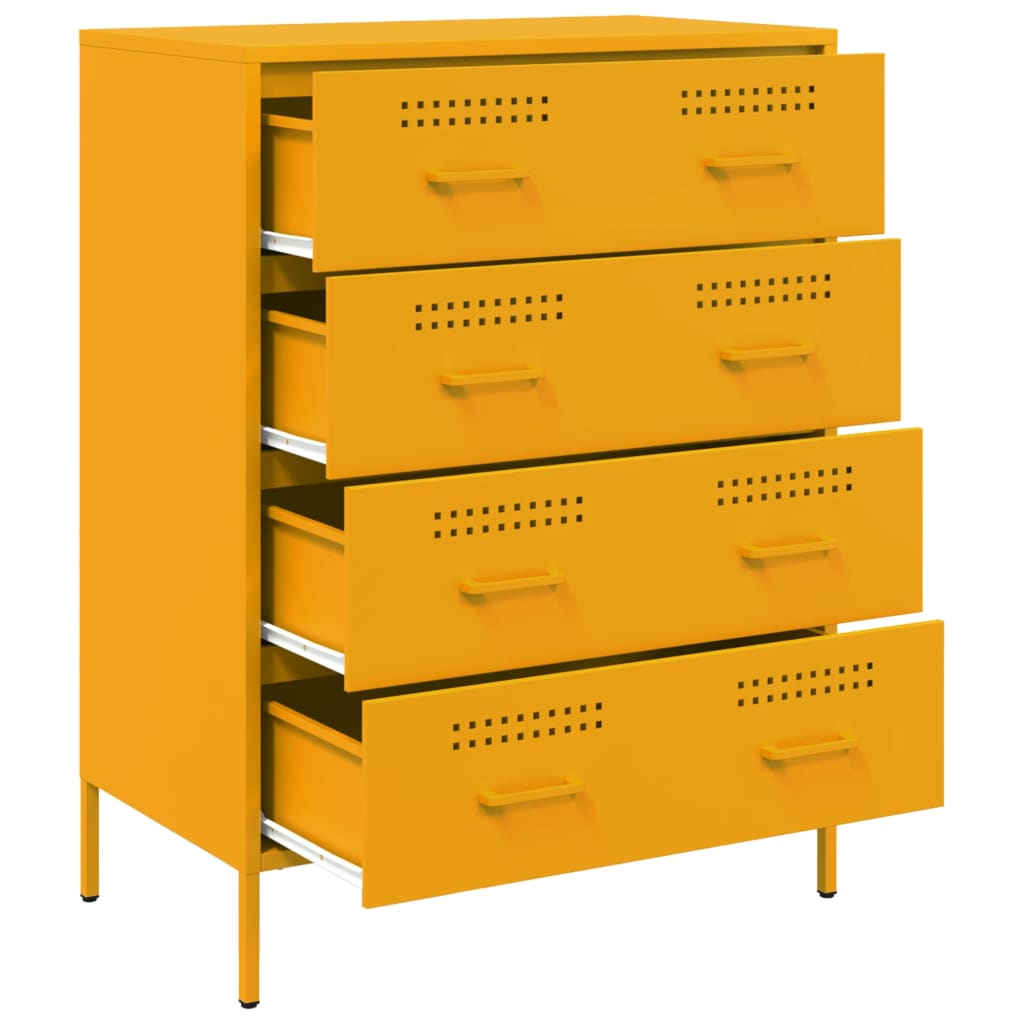 Komoda boja senfa 68 x 39 x 89 cm čelični