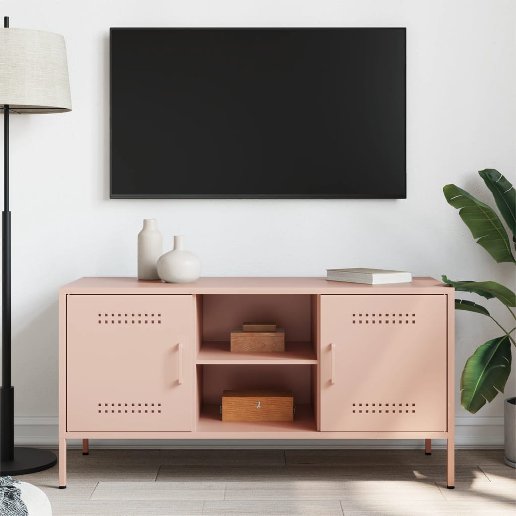 TV ormarić ružičasti 100,5 x 39 x 50,5 cm čelični