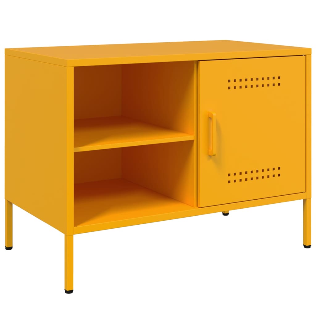 TV ormarić žute boje senfa 68 x 39 x 50,5 cm čelični
