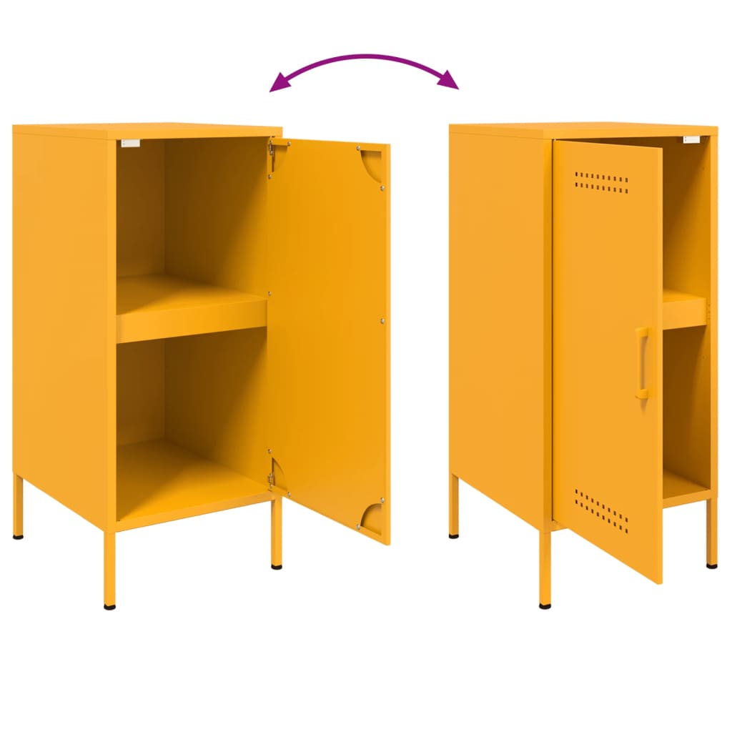 Komode 2 kom boja senfa 36x39x79 cm od hladno valjanog čelika