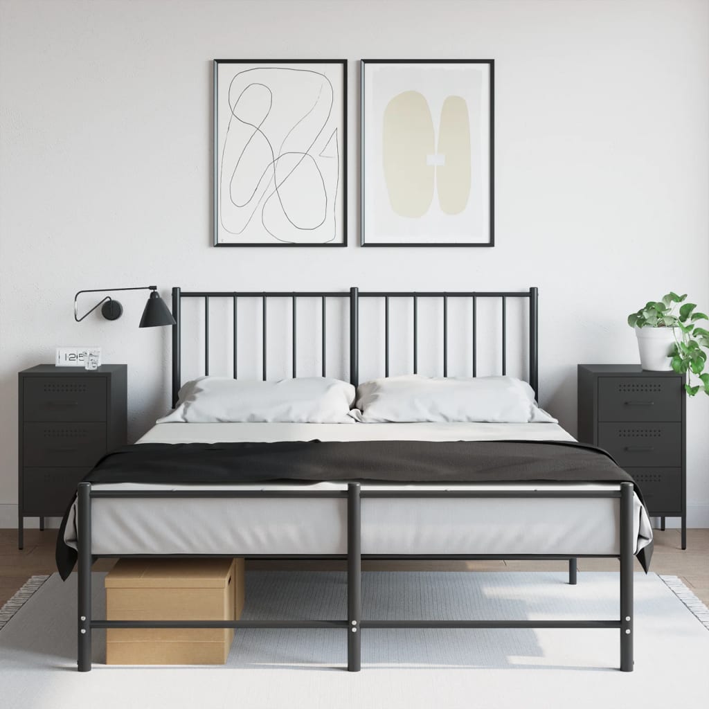 Noćni ormarići 2 kom crni 36x39x68 cm čelik