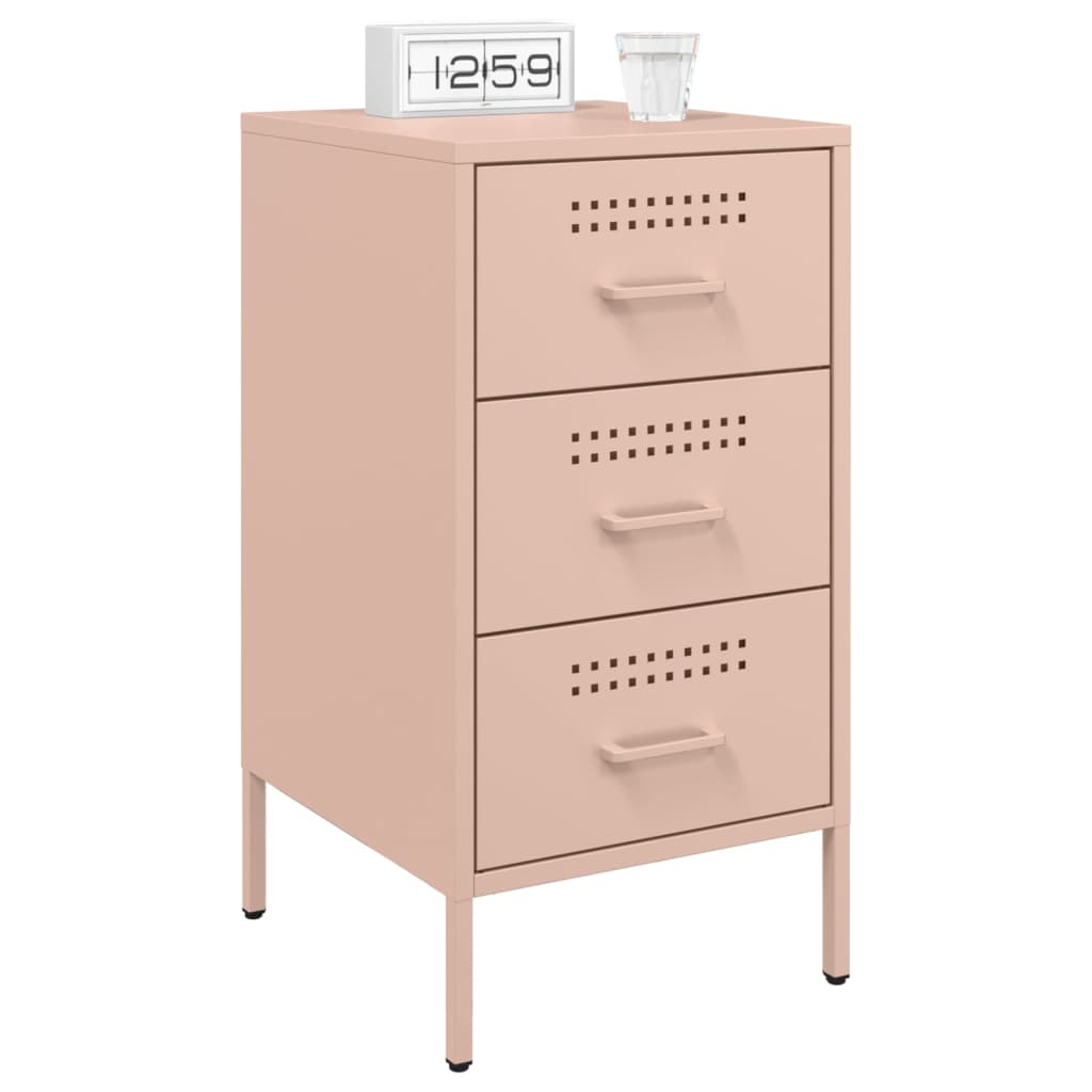 Noćni ormarić ružičasti 36x39x68 cm čelik