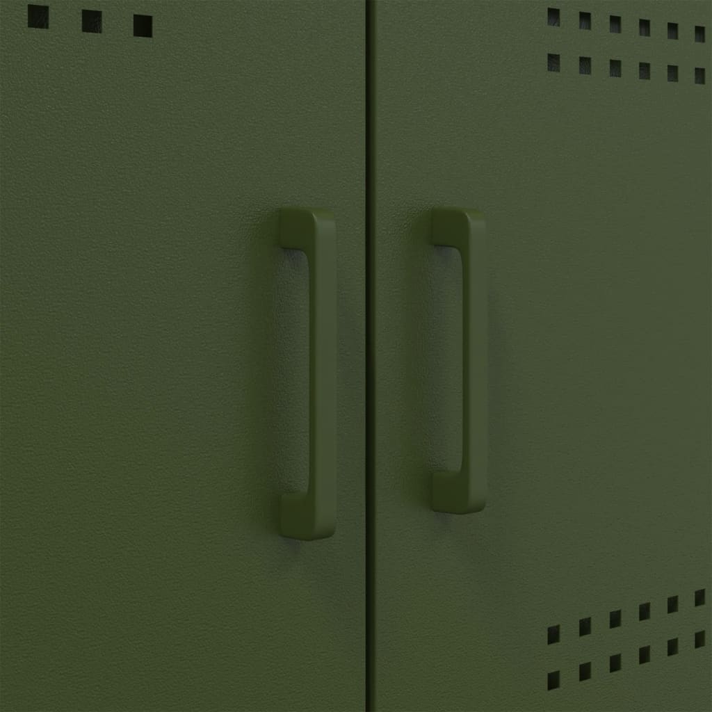 Komoda maslinastozeleni 100,5 x 39 x 79 cm čelična