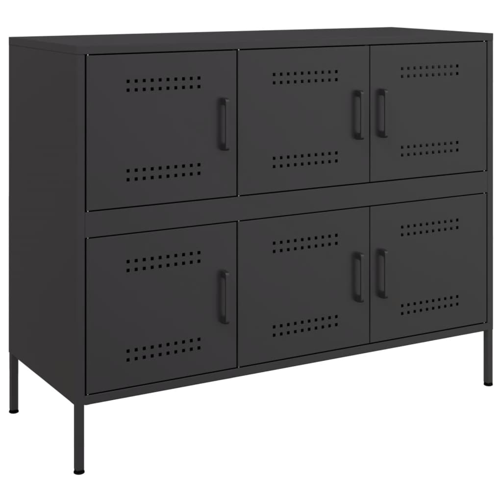 Komoda crna 100,5 x 39 x 79 cm čelik