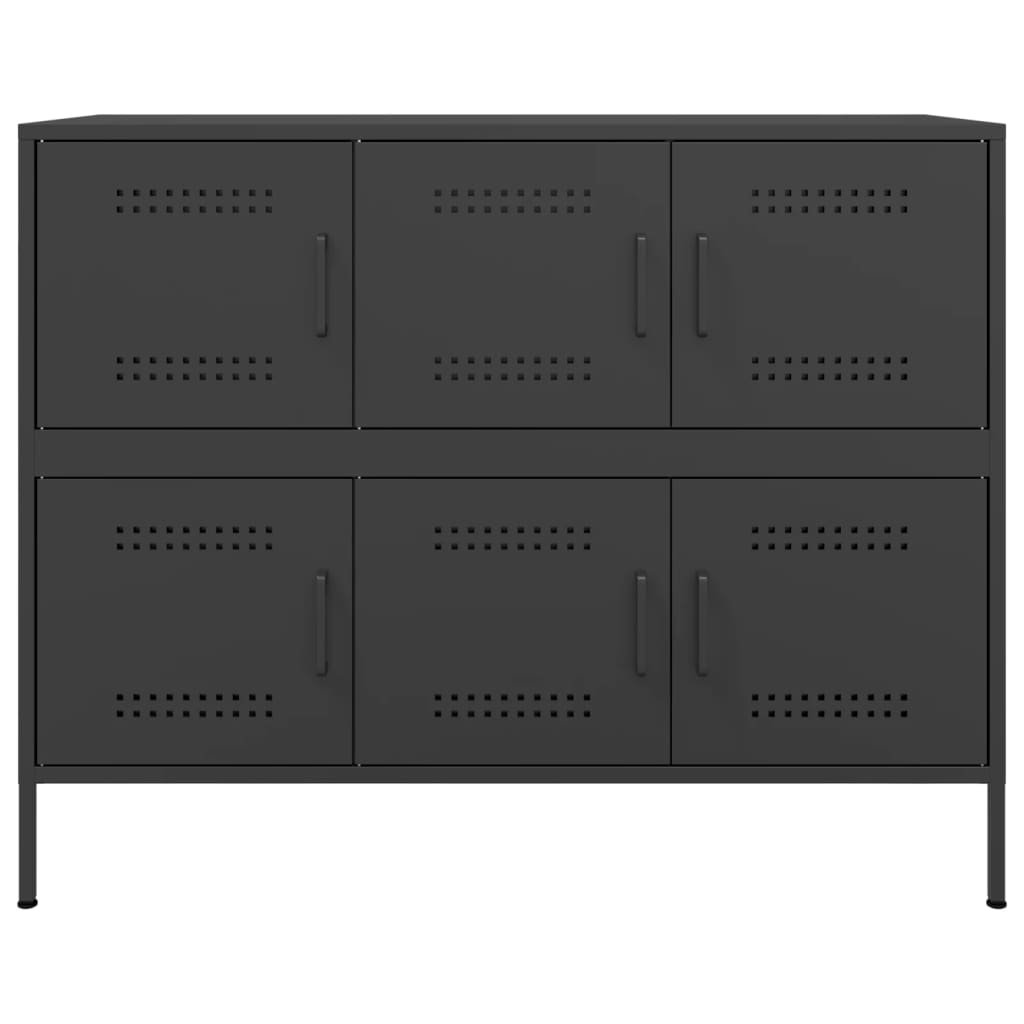 Komoda crna 100,5 x 39 x 79 cm čelik