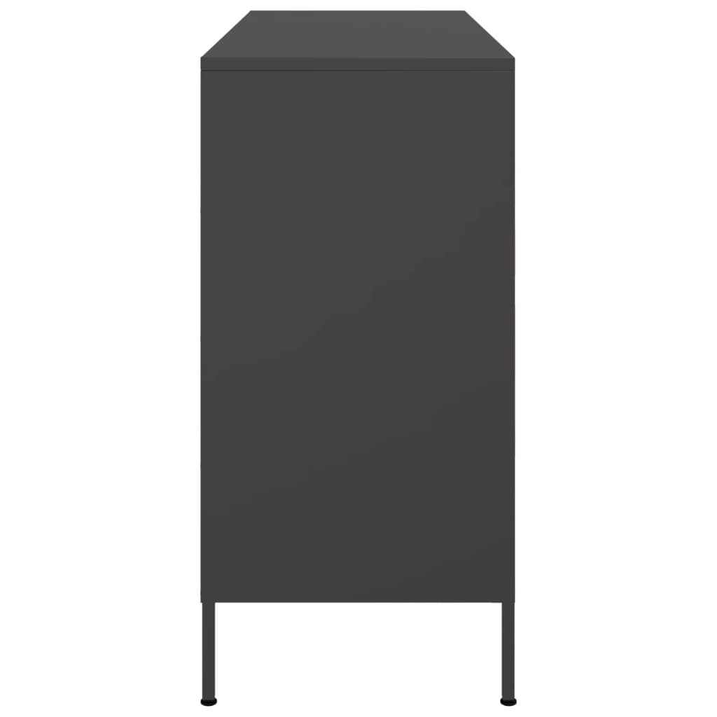 Komoda crna 100,5 x 39 x 79 cm čelik