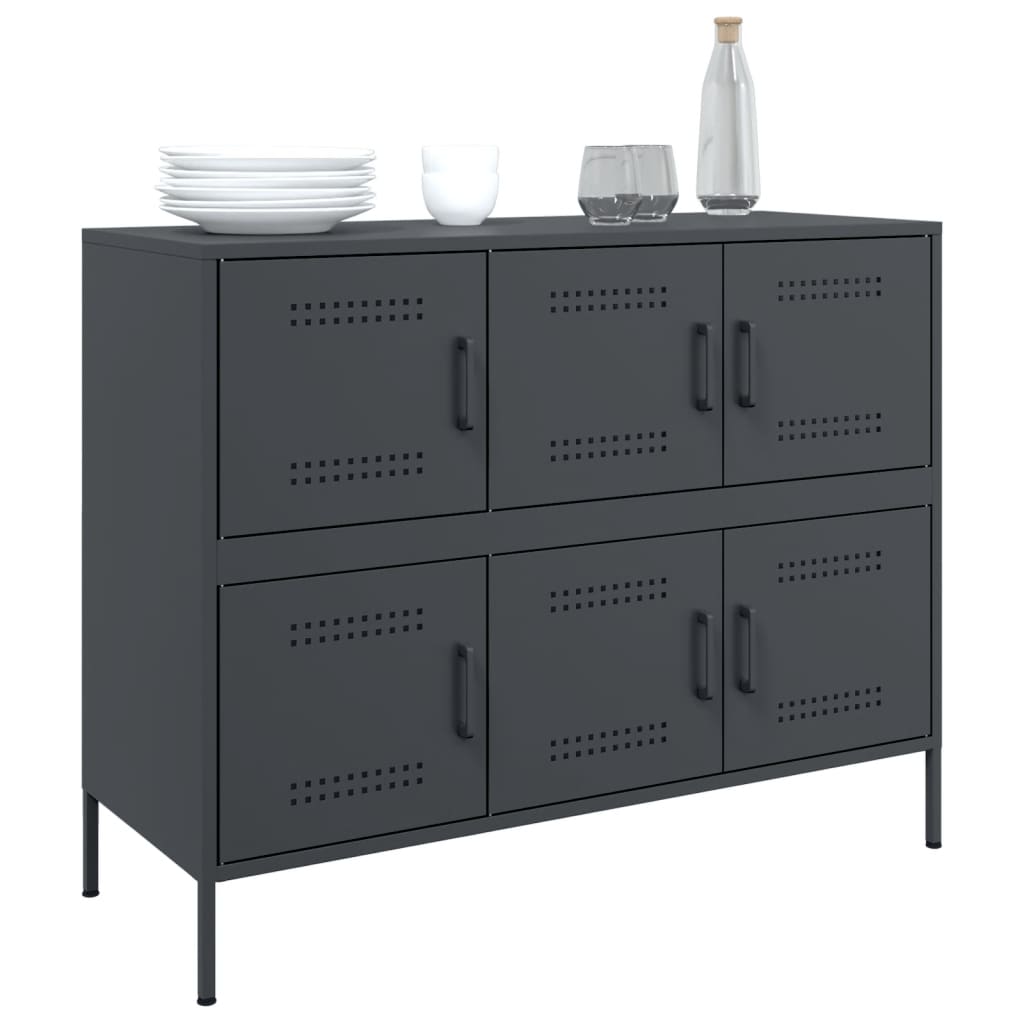 Komoda antracit 100,5 x 39 x 79 cm čelik
