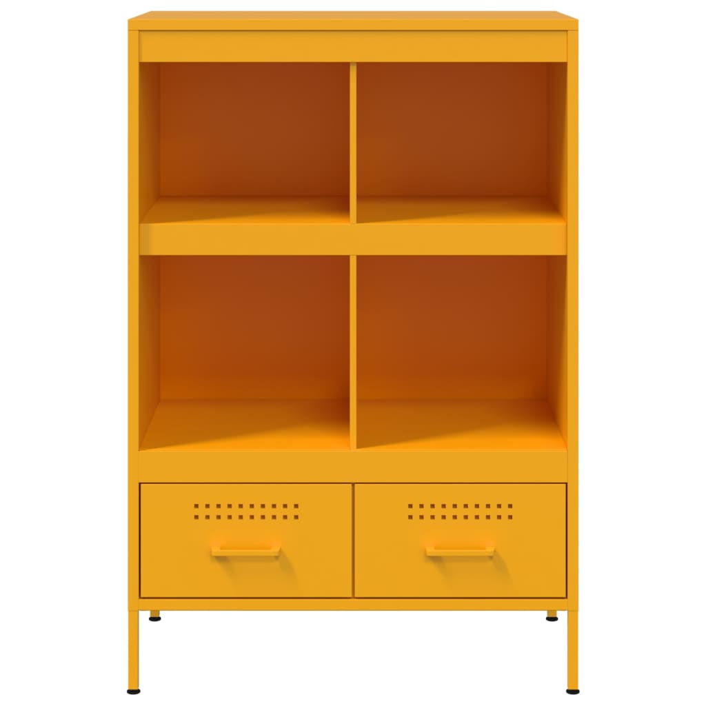 Visoka komoda boja senfa 68x39x101,5 cm od čelika