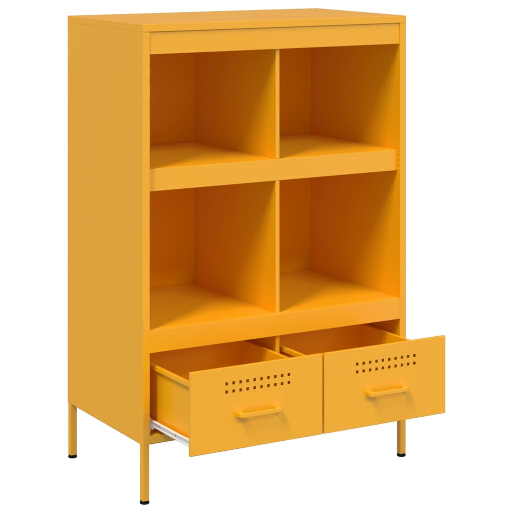 Visoka komoda boja senfa 68x39x101,5 cm od čelika