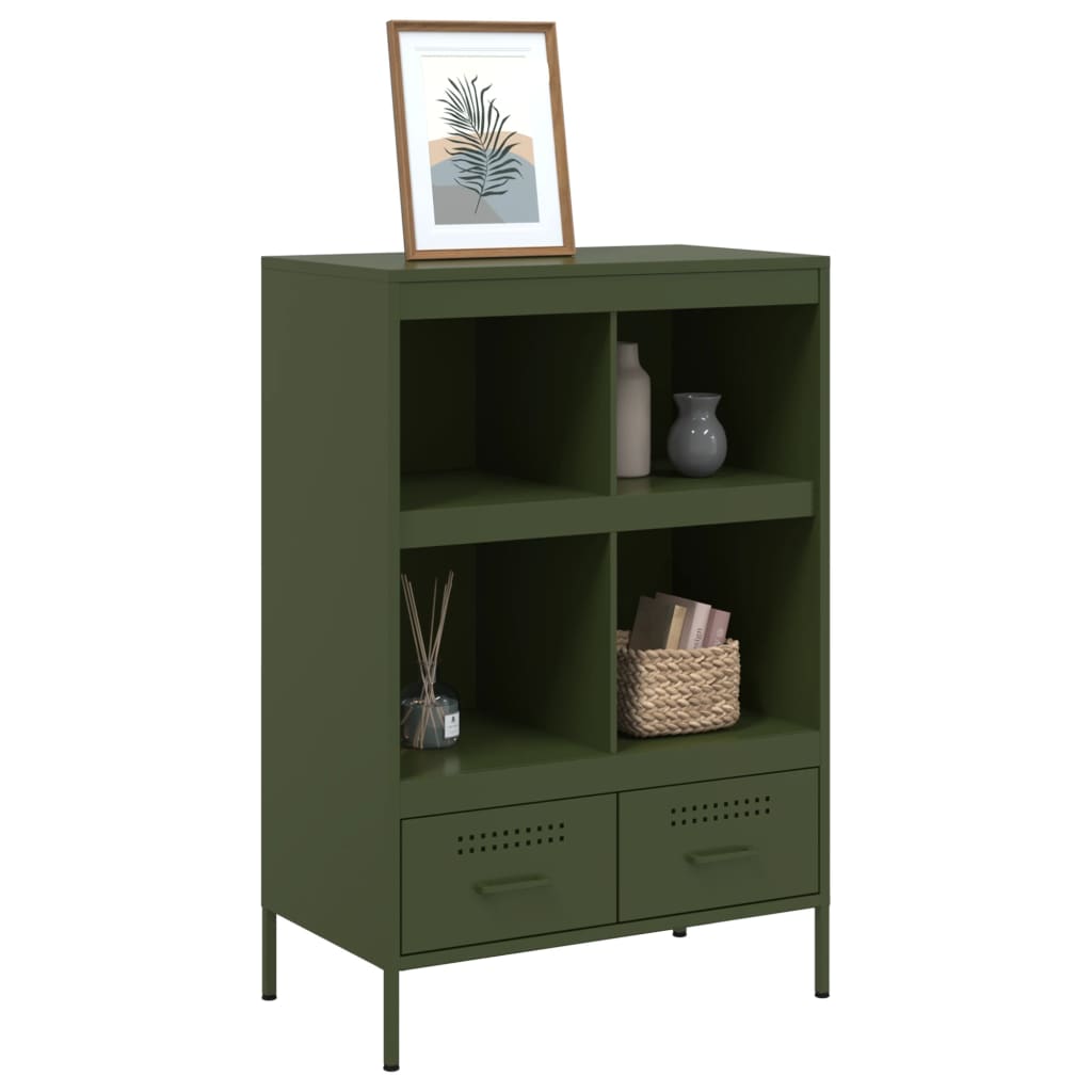 Visoka komoda maslinastozeleni 68x39x101,5 cm od čelika