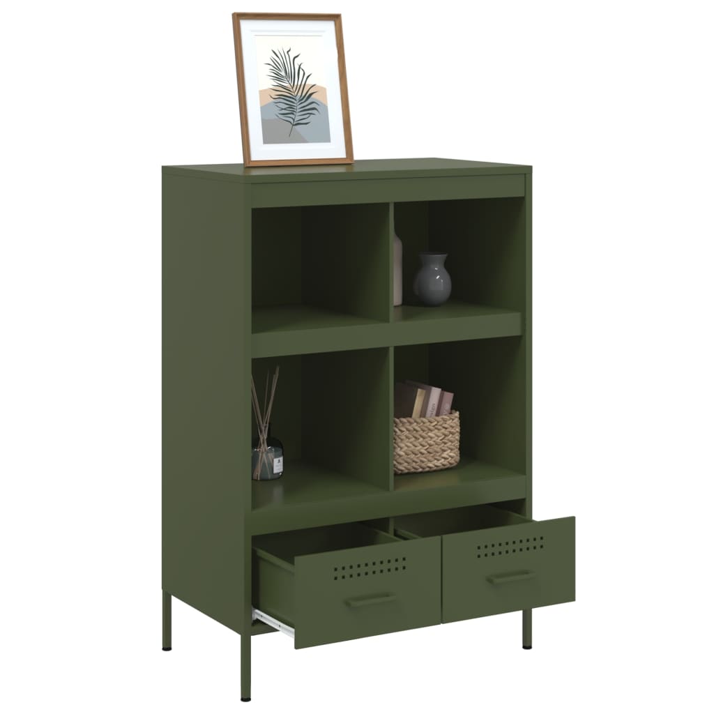 Visoka komoda maslinastozeleni 68x39x101,5 cm od čelika