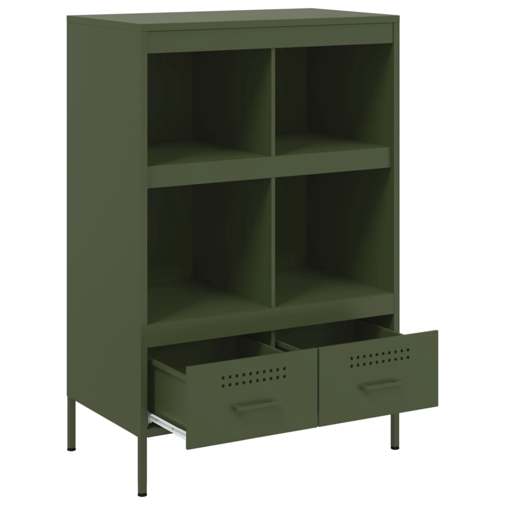 Visoka komoda maslinastozeleni 68x39x101,5 cm od čelika