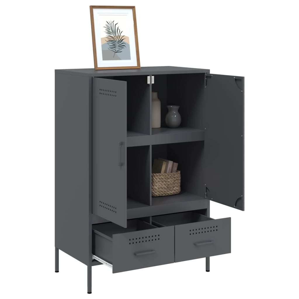 Visoka komoda antracit 68x39x101,5 cm od čelika