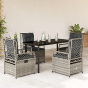5-dijelni vrtni blagovaonski set sivi od poliratana Siva 140 x 70 x 74 cm